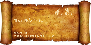 Aba Mária névjegykártya