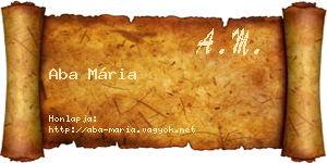 Aba Mária névjegykártya